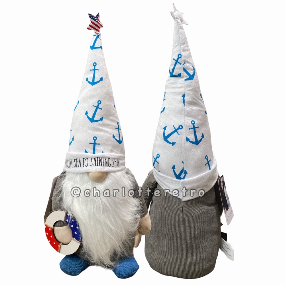 Rae Dunn • Plush Gnome w Weighted Base • Americana